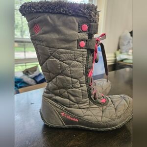 Columbia Kids Boots Gray with Pink Accents